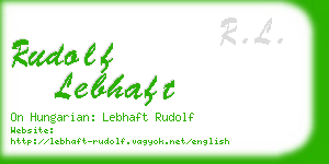 rudolf lebhaft business card